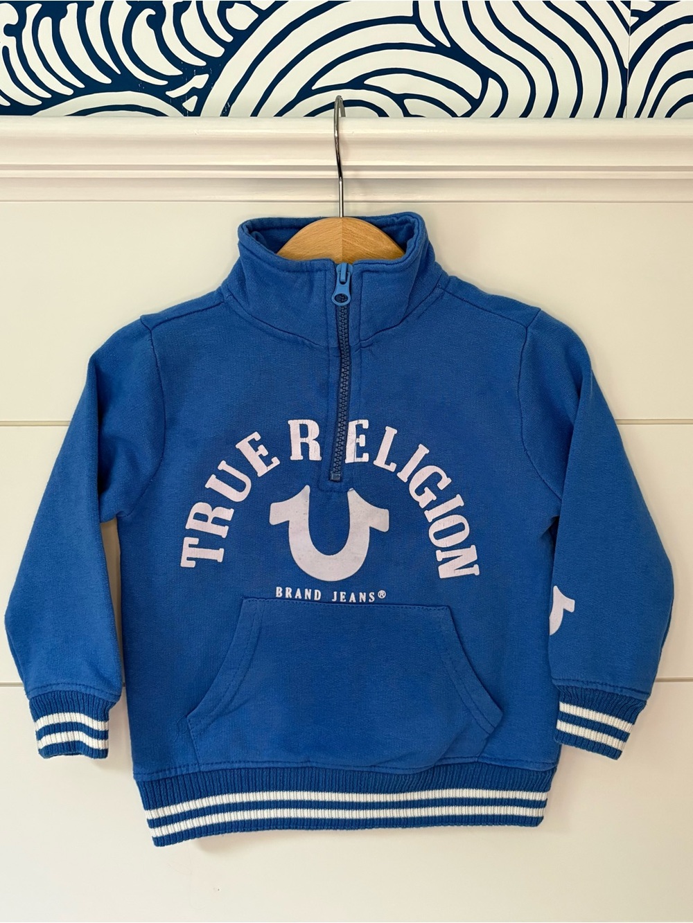 True Religion Kids Royal Blue Half-Zip Pullover Sweatshirt